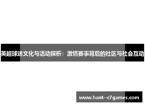 英超球迷文化与活动探析：激情赛事背后的社区与社会互动